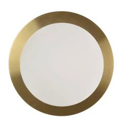 Applique en metal doré et verre laiton d18cm blanc - Manor