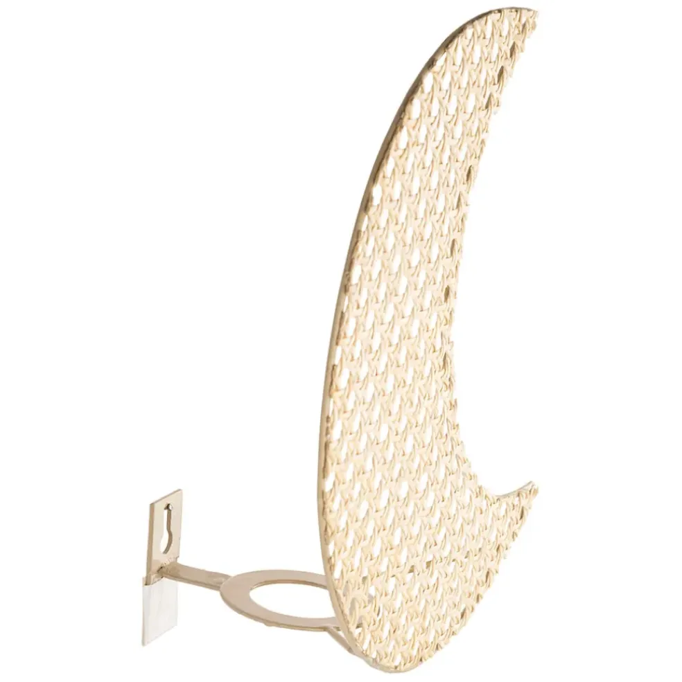 Applique lune en rotin et fer naturel h11cm - Songes