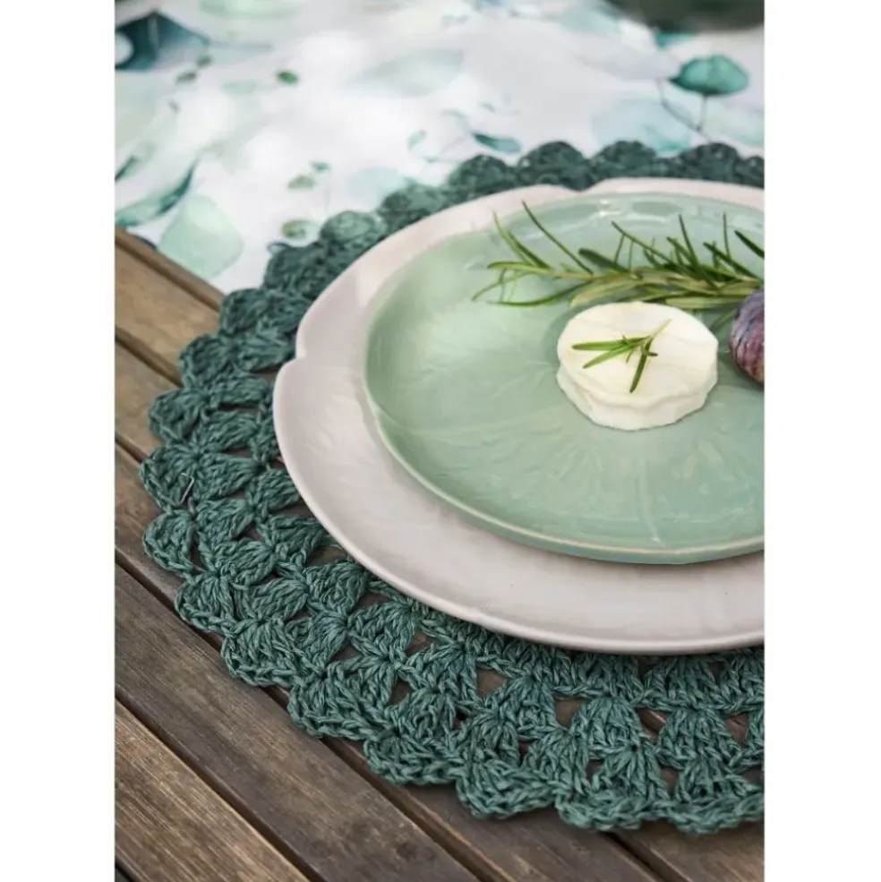Assiette à dessert chou en grès lichen d21cm