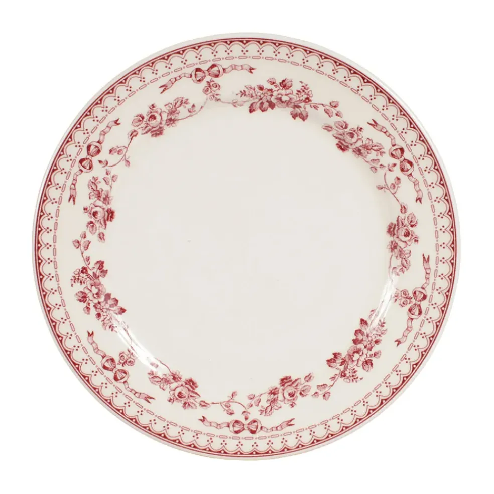 Assiette à dessert en faïence bordeaux d20.5cm - faustine