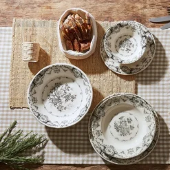 Assiette à dessert en faïence gris d20cm - clothilde