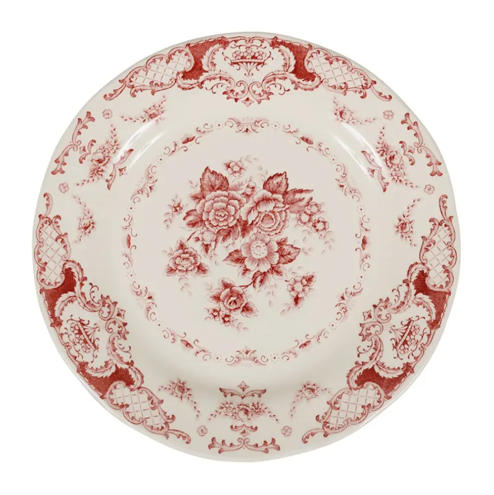 Assiette à dessert en faience bordeaux d20cm - clothilde