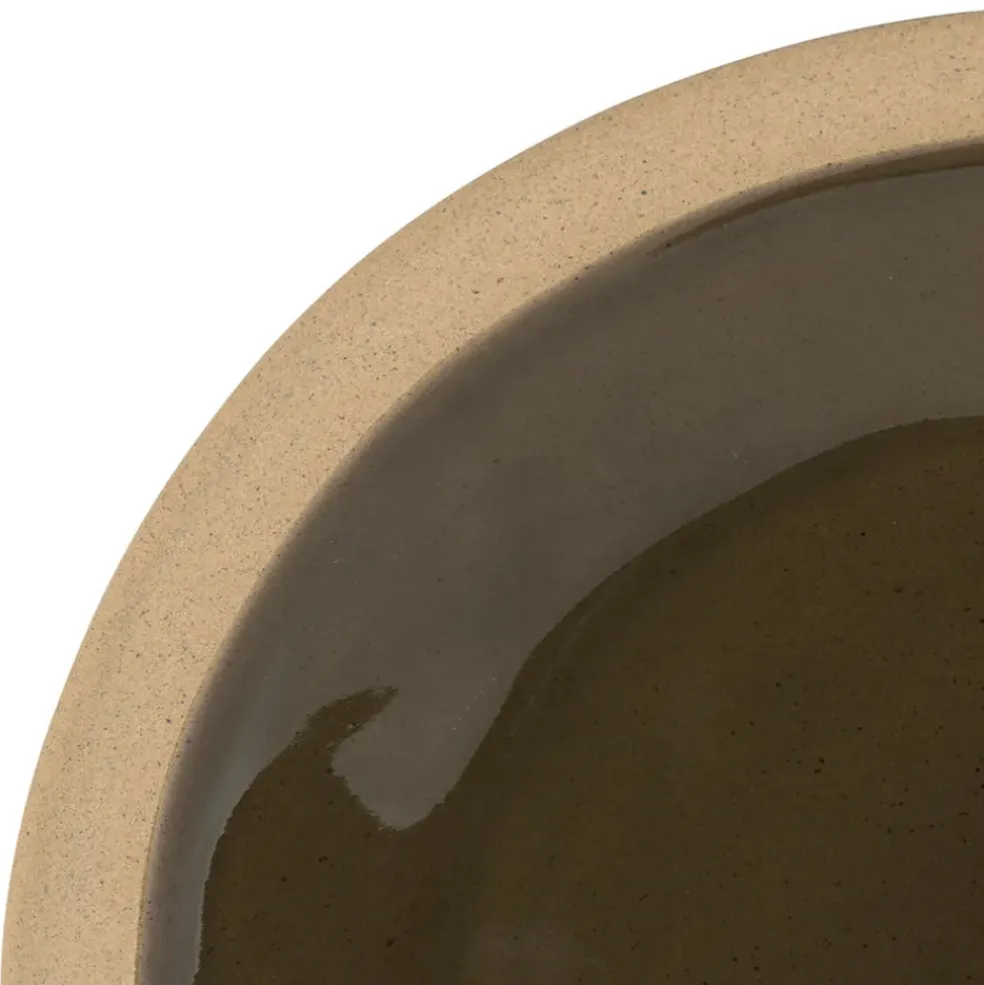 Assiette à dessert en grès kaki d21.5cm - Jade