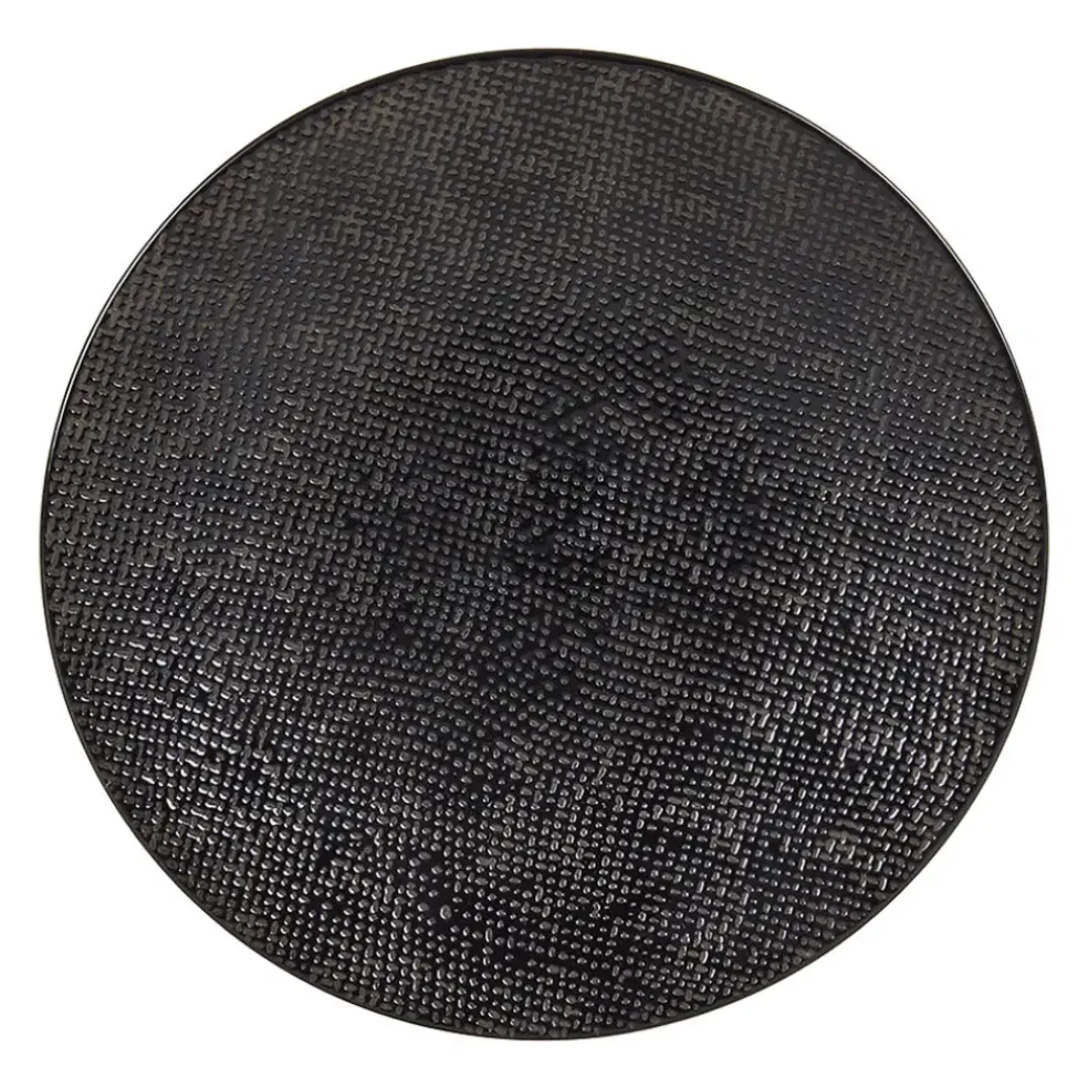 Assiette à dessert en grès noir d20.5cm - Vesuvio