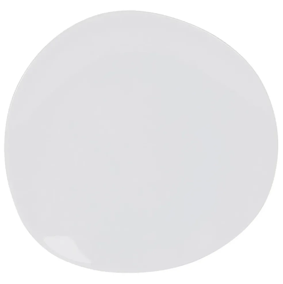 Assiette à dessert en porcelaine blanc d22cm - Galet