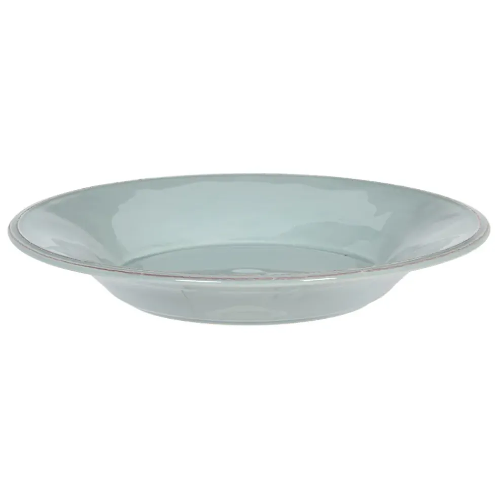 Assiette à pâtes en faïence vert d'eau d27cm - constance