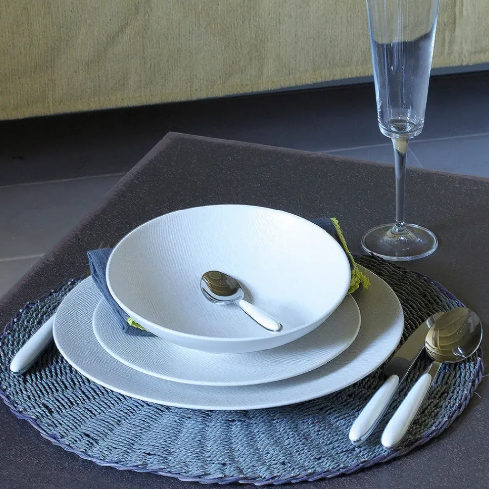 Assiette calotte en grès crème d19cm - vesuvio