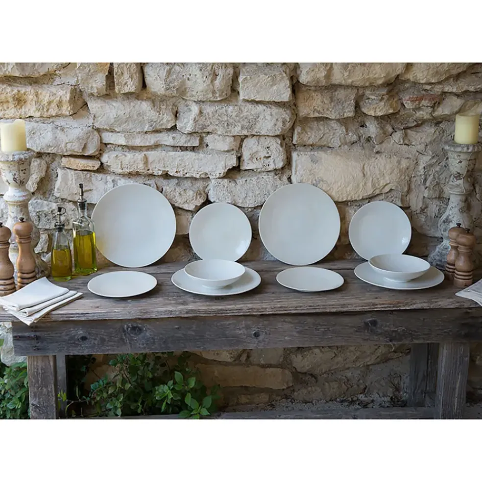 Assiette calotte en grès crème d19cm - vesuvio