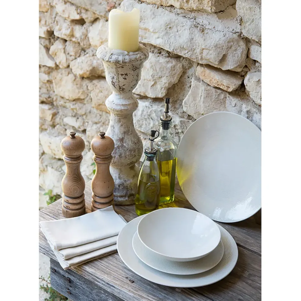 Assiette calotte en grès crème d19cm - vesuvio