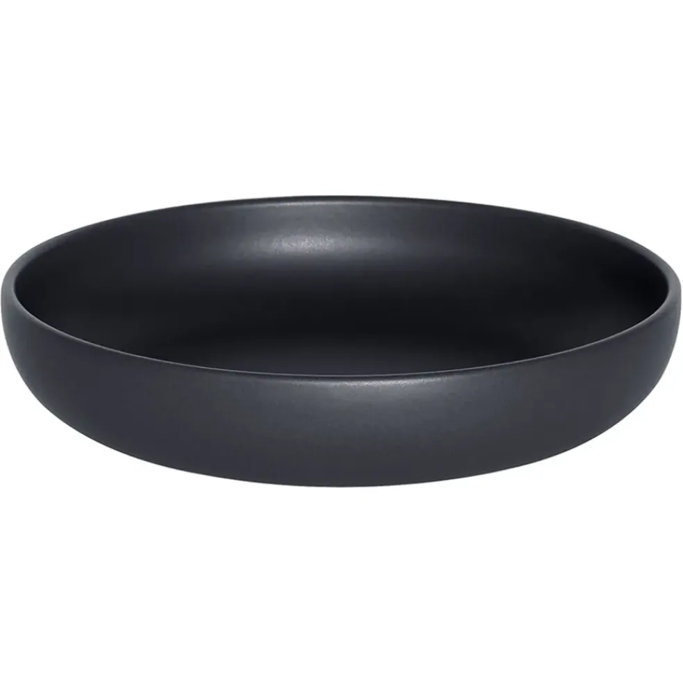 Assiette calotte en gres noir d22cm - Uno