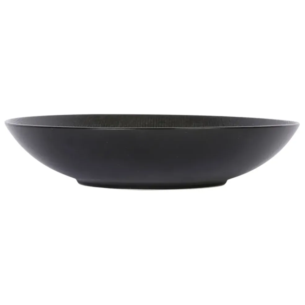 Assiette calotte en grès noir d25cm - Vesuvio