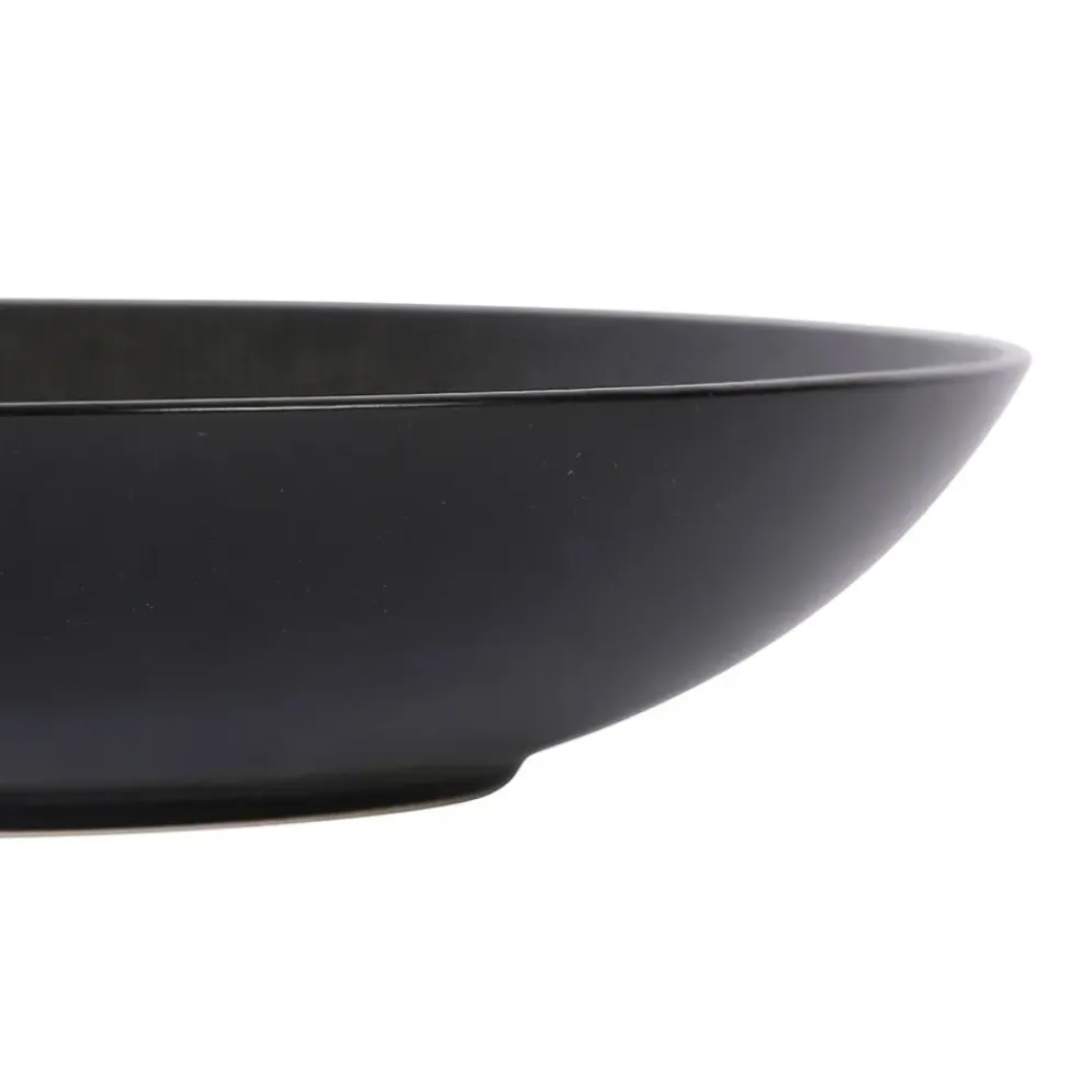 Assiette calotte en grès noir d25cm - Vesuvio