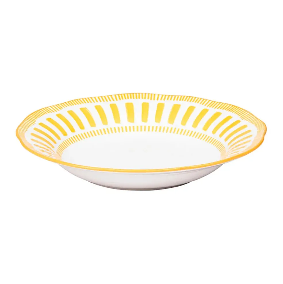 Assiette calotte en porcelaine jaune d22cm - Napoli