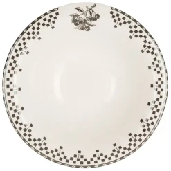 Assiette creuse en faïence anthracite d20cm - Damier