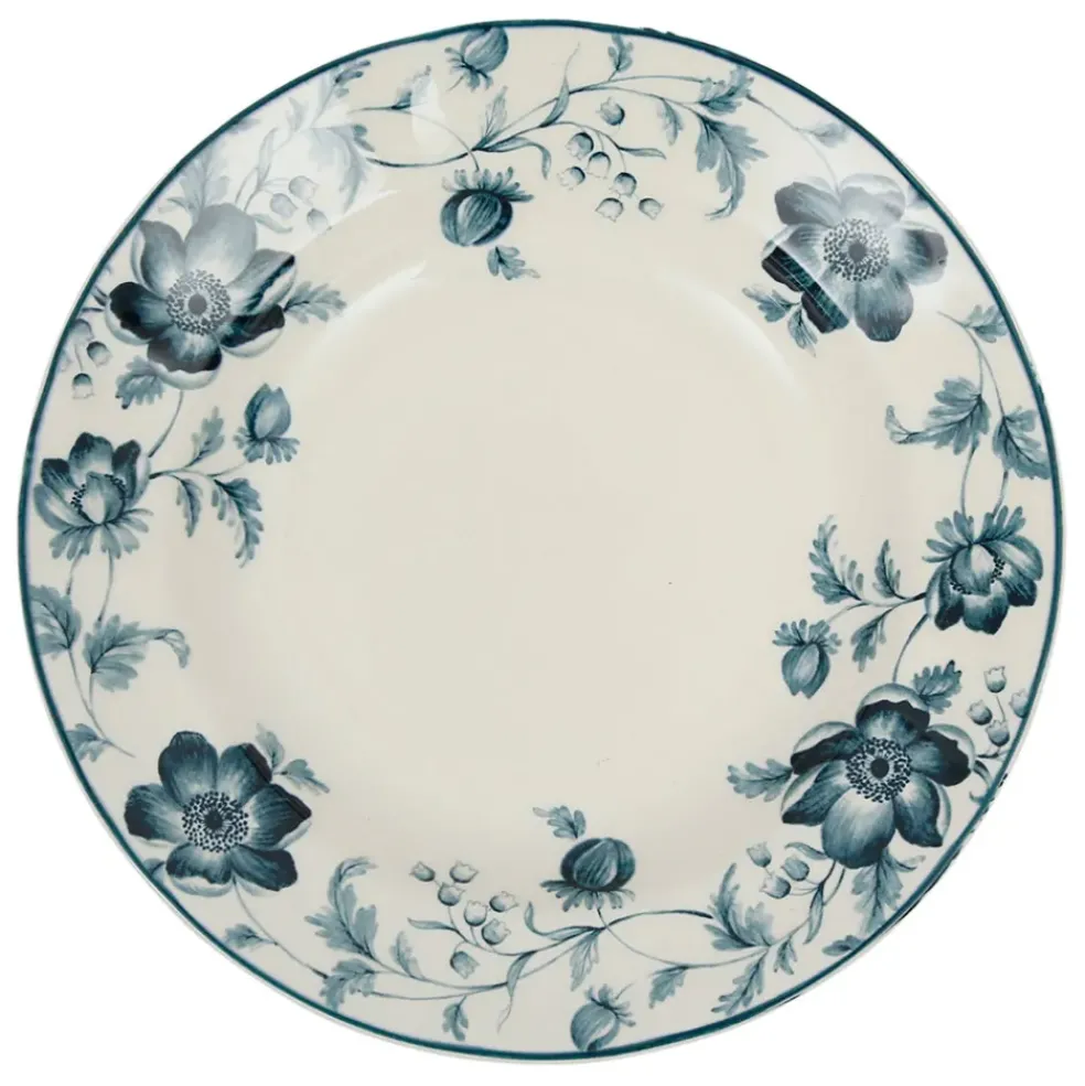 Assiette creuse en faïence bleu d23cm - Margaux