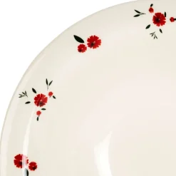 Assiette creuse en faience rouge d20cm - Paquerette