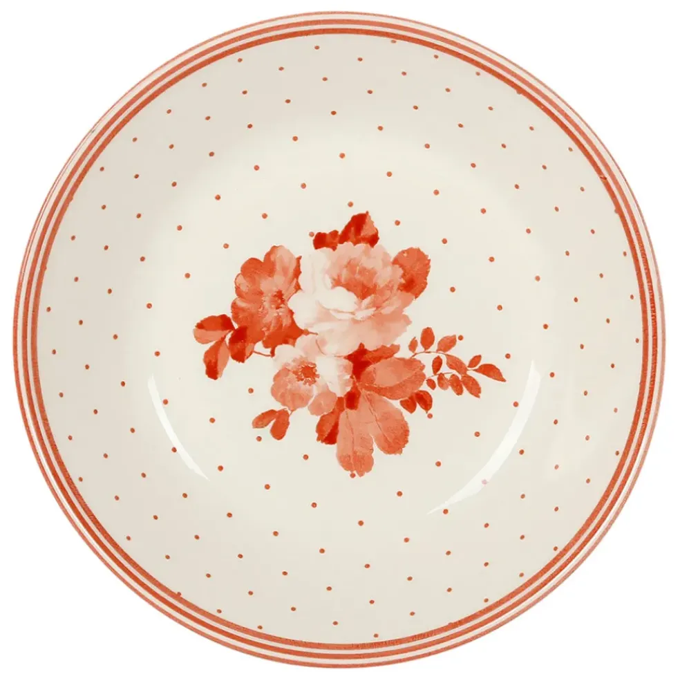 Assiette creuse en faIence rouge antique d20cm- josephine