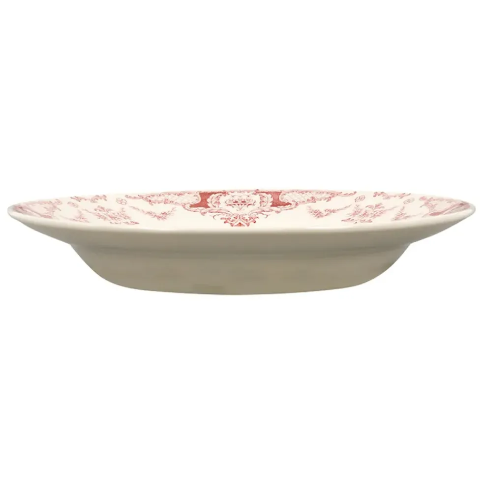 Assiette creuse en faience bordeaux d22cm - clothilde