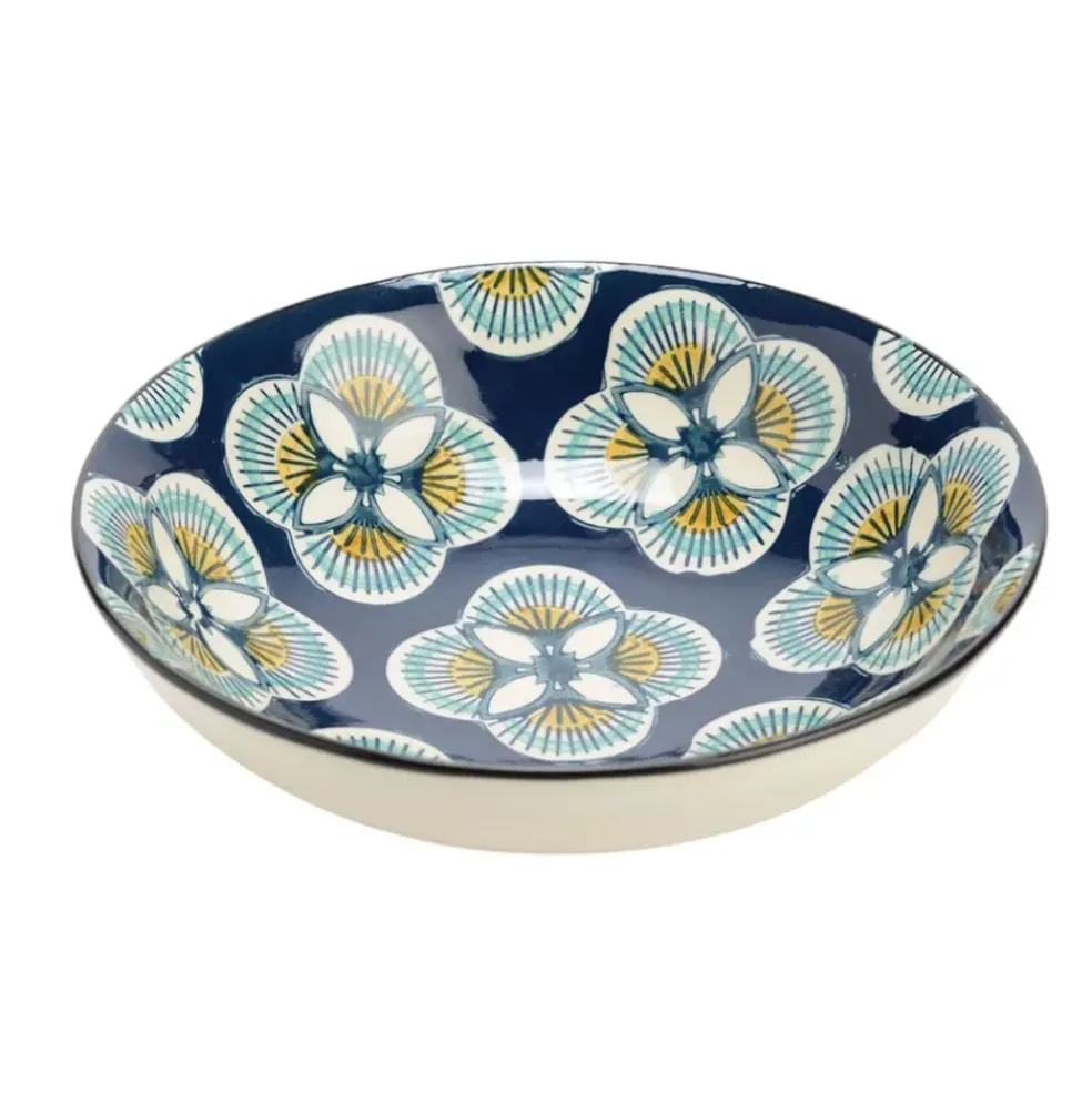 Assiette creuse en grès bleu d19cm - imany