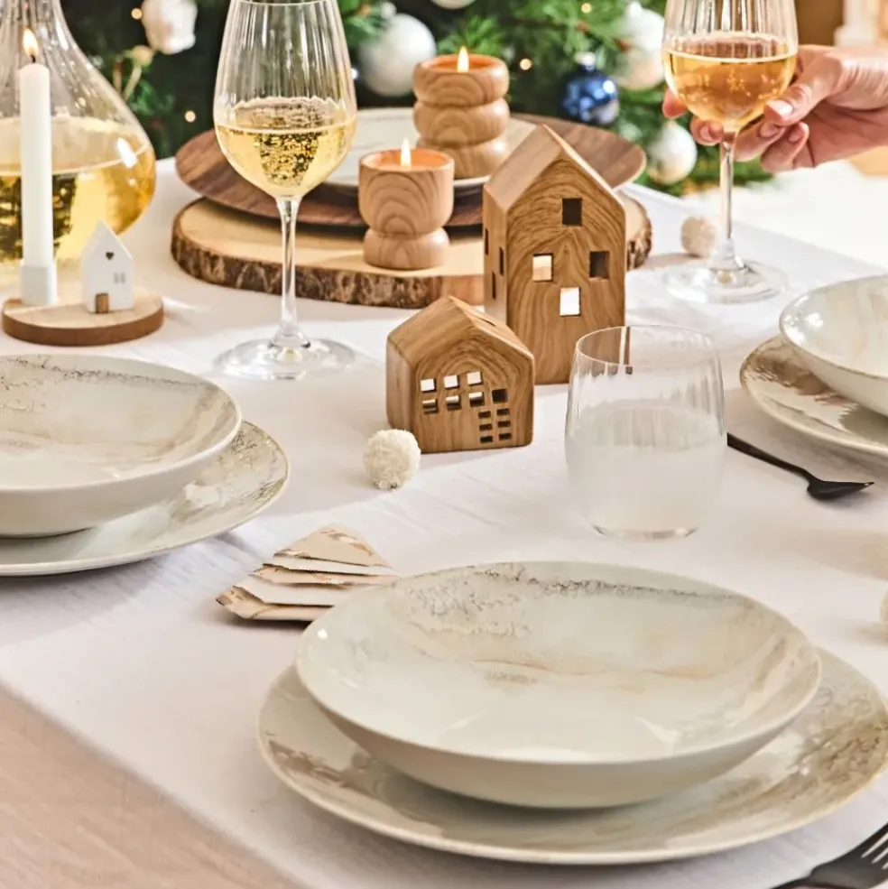 Assiette creuse en grès blanc d22cm - mojave