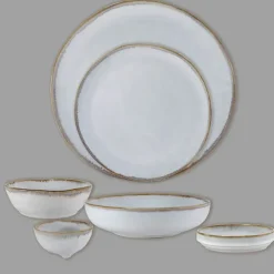 Assiette creuse en grès nacré d19cm - Nori