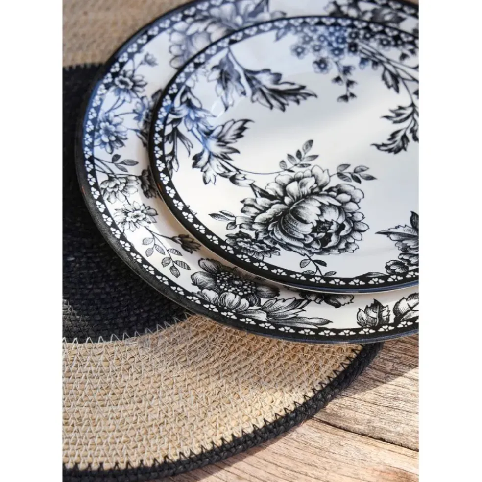Assiette de dessert en faïence noir d20cm - Lison