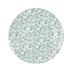 Assiette dessert en faïence vert d20cm - p'tites fleurs