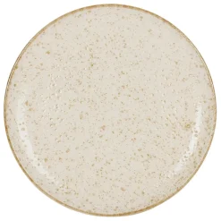 Assiette plate beige d27.5cm en faience - lisere