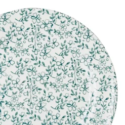 Assiette plate en faïence vert d26cm - p'tites fleurs