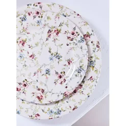 Assiette plate en faïence multicolore d26cm - fleurs champs