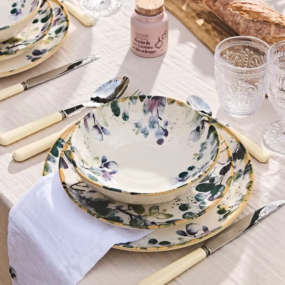 Assiette plate en faïence blanc d27.5cm - Garden