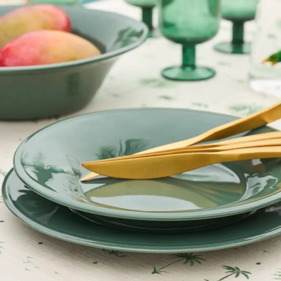 Assiette plate en faïence romarin d28.5cm - Constance