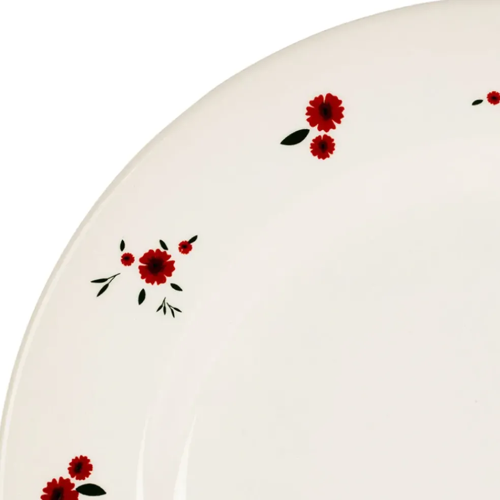 Assiette plate en faience rouge d27cm - Paquerette