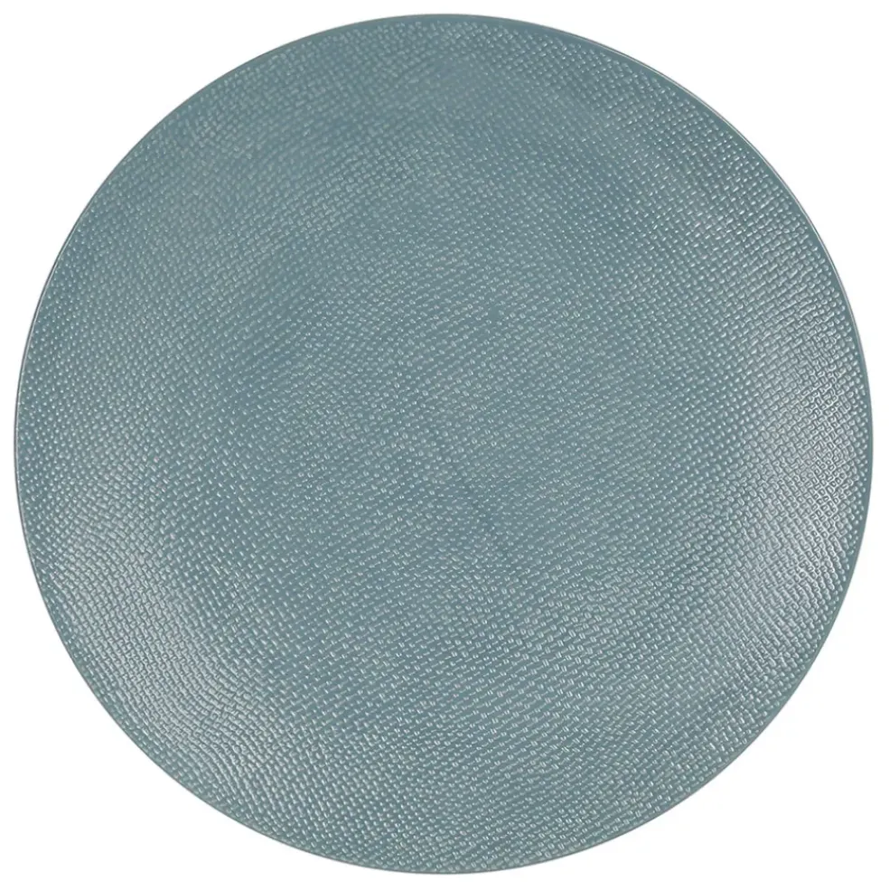 Assiette plate en gres bleu d27cm - vesuvio