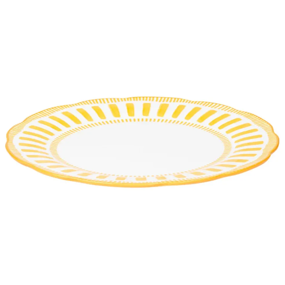 Assiette plate en porcelaine jaune d27cm - Napoli