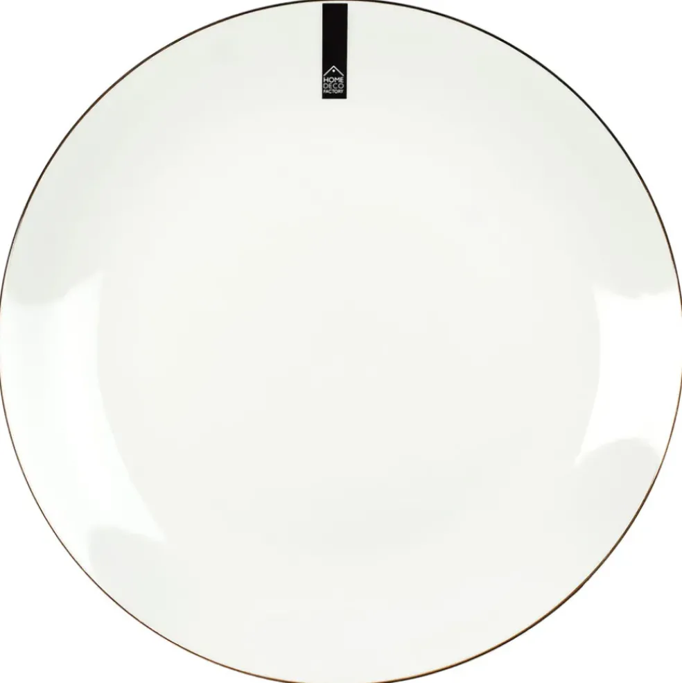 Assiette plate en porcelaine lisere doré d26cm
