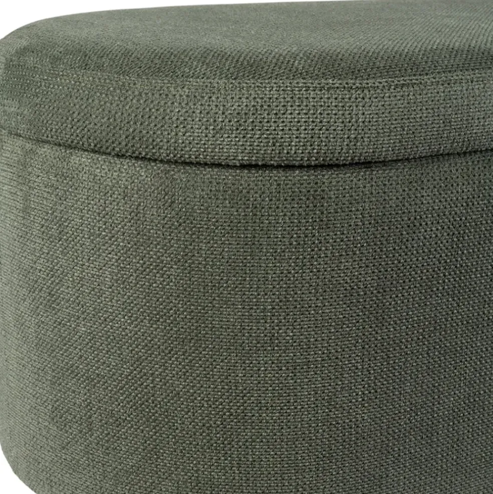 Banc coffre en tissu vert - Tessia