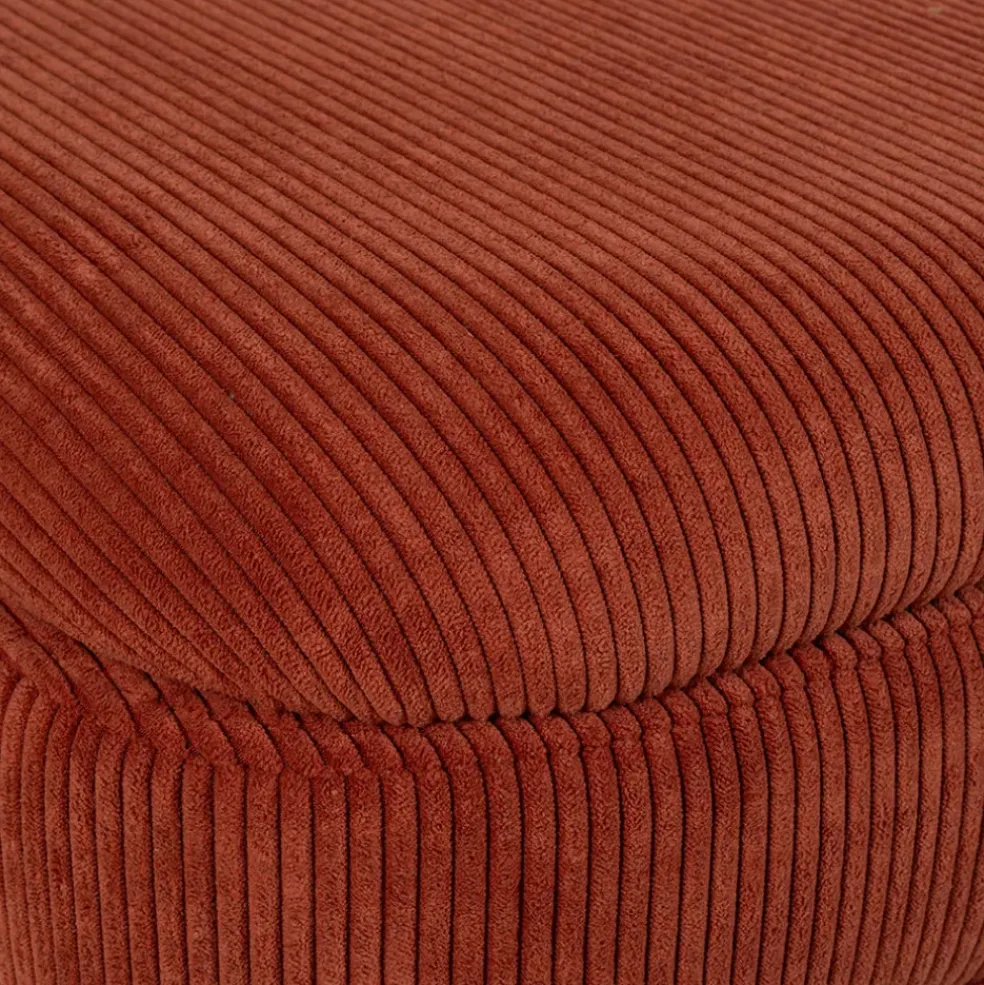 Banc coffre en velours côtelé terracotta - Eleonor