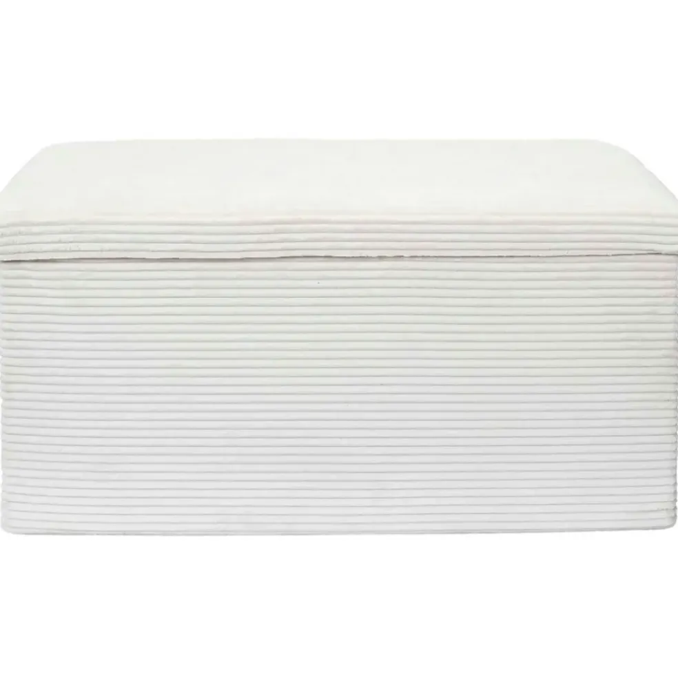 Banc coffre pliable en tissu côtelé beige - Scarlett