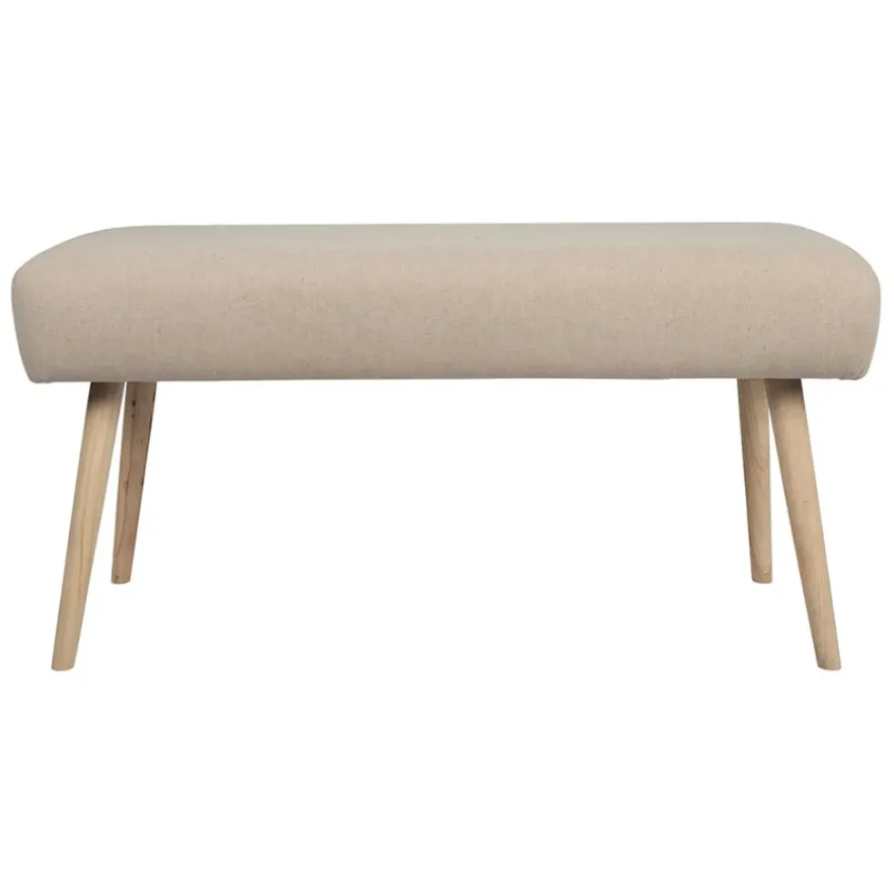 Banc en lin coton et pin écru - Element
