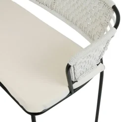 Banquette 2 places en fer noir et coton beige - Cobalt
