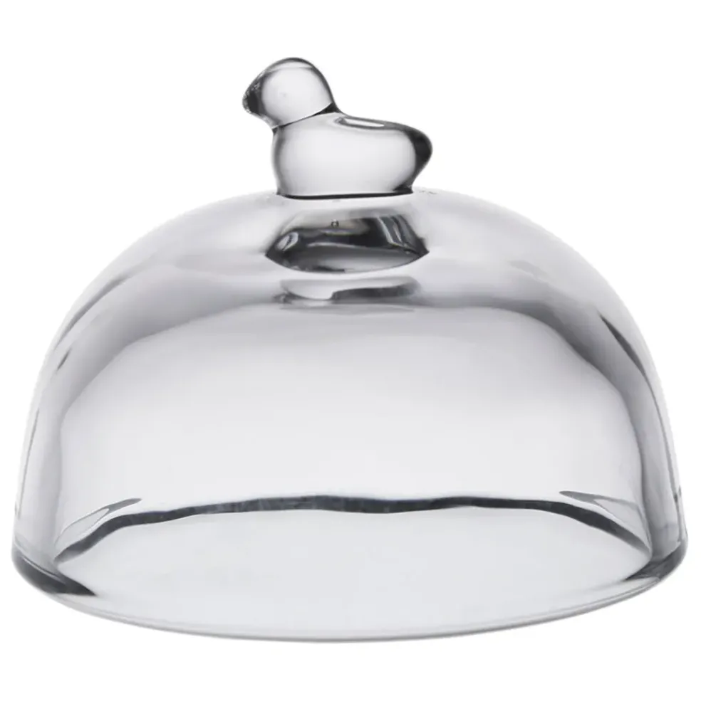 Beurrier rond en verre transparent - Moineau