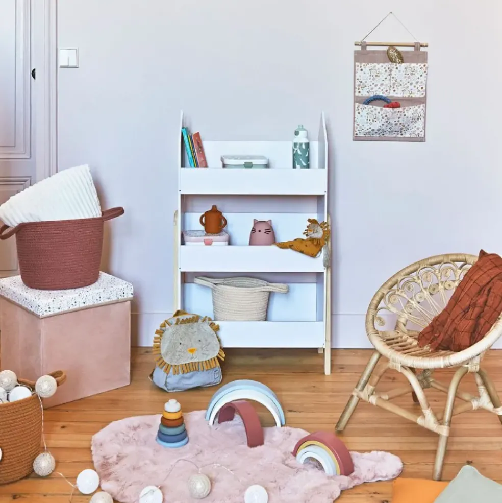 Bibliotheque gabriel blanc en pin