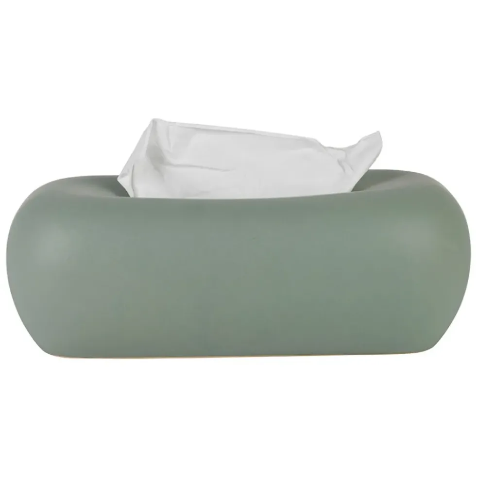 Boîte à mouchoir en grès sauge - Klosen