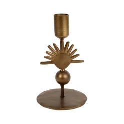 Bougeoir en fer mordoré h15cm - Soleil