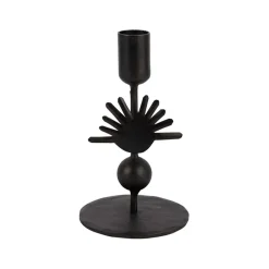 Bougeoir en fer noir h15cm - Heolio