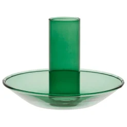 Bougeoir en verre vert d10xh8cm - Funny