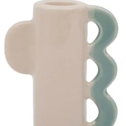 Bougeoir nude et vert en grès - funny