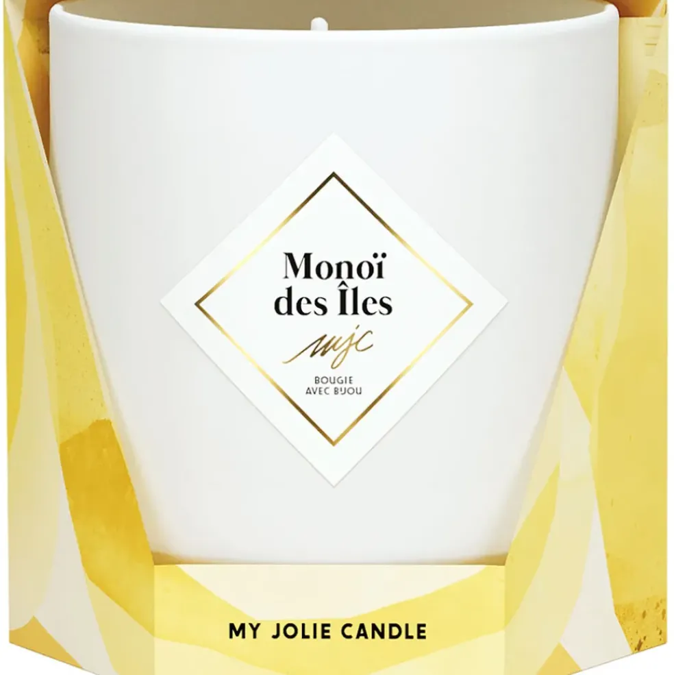 Bougie Bijou Bracelet Or bille beige Monoï des îles 45h