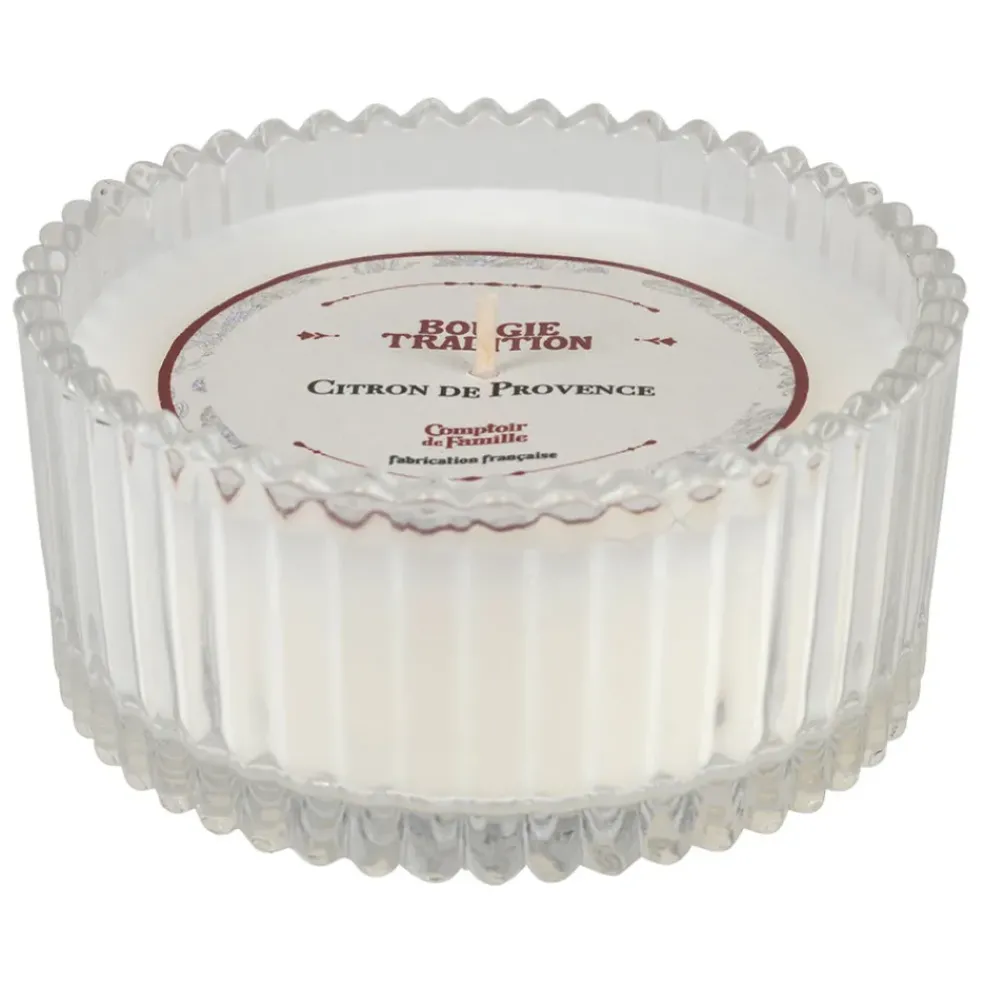 Bougie en verre parfumée citron - Tradition